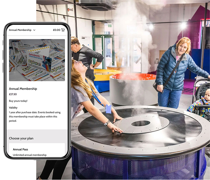 Xplore science centre with a mobile view of Beyonk's alternative to Art Tickets