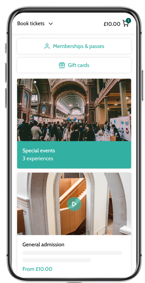 Beyonk's Art Tickets alternative ticketing system on mobile. Museum Memberships, gift cards and sessions can be bought here.